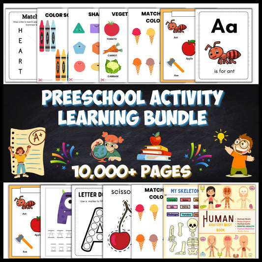 10,000+ Pages Pre School Learning Activity Bundle with Master Resale Rights