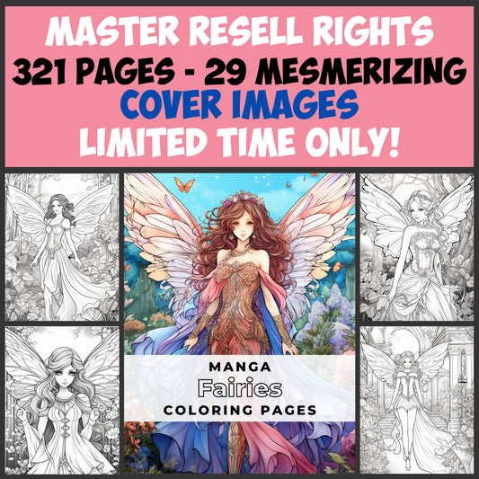 29 Cover Images 321 Manga Fairies Coloring Books with Master Resale Rights