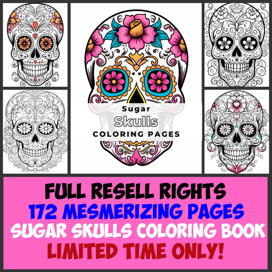 172 Sugar Skull Master Resale Rights Coloring Pages MMR